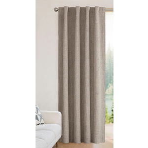 Joydeco Blackout Curtains for Bedroom - Nature Linen 84 Inch Long 100% Light Blocking 1 Panels Set, Rod Pocket & Back Tabs Living Room Drapes, Thermal Insulated Room Darkening Window Curtains