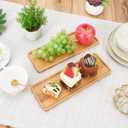 10 Pcs Wood Serving Trays, Rectangle Bamboo Tray for Bathroom, Wooden Serving Platter Vanity Tray for Dresser Snack Food Dinner Kitchen, 11 x 4 Inch(Rounded Edges)