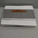 Storage Baskets with Lids, Closet Organizer Boxes, Foldable Shelves Storage Bins with Handles, White and Grey, 3 Pack, 13 x 9.1 x 7.9 Inch