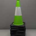 BESEA 8Pack 18" inch Traffic Cones Green Safety Cones PVC Construction Cones with 6 inch Reflective Collar for Home Driveway Road Parking Use(8 Cones)