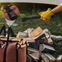 LemonRoad Firewood Log Carrier Bag Extra Large Waxed Canvas Tote Holder with Sheepskin Gloves for Hay Hauling Outdoor Camping, BBQ Barbecue