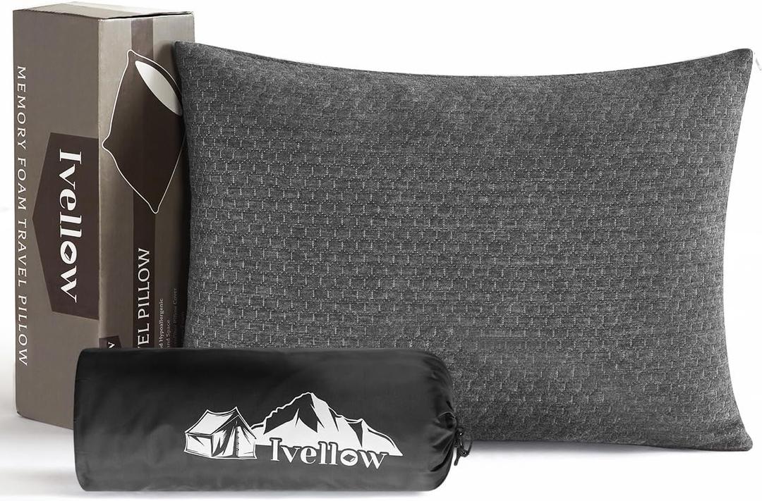 Ivellow Memory Foam Travel Pillow Compressible Camping Pillow for Sleeping Shredded Memory Foam Pillow Compact Firm Supportive Travel Pillow for Adults Kids Outdoor Backpacking Hiking Essential Gear-L (L-16 Inchx23 Inch, Grey) Ivellow Memory Foam Travel Pillow Compressible Camping Pillow for Sleeping Shredded Memory Foam Pillow Compact Firm Supportive Travel Pillow for Adults Kids Outdoor Backpacking Hiking Essential Gear-L (L-16 Inchx23 Inch, Grey)