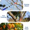 26FT Reach Pole Saw, Telescoping Tree Trimmer with 5-20FT Extension Pole, Sharp Steel Blade and Scissors, Fruit Picker, Extendable Long Handle Tree Pruner for Yard Garden Trees Palms Shrubs