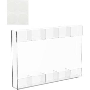 Reusable Acrylic Straw Holder With Sticker Compact Compartmental Straw Organizer for Counter Cabinet (Transparent)