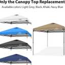 KAMPKEEPER Replacement Top Pop Up Canopy Tent Cover Roof with Air Vent and Adjustable Elastic Strap, Polyester UV Waterproof for Outdoor Garden Patio Sun Shade(Top Only) (Khaki, 10x10FT)