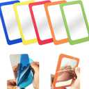 5 Pcs Small Mirrors for Kids Unbreakable Shatter Proof Mirror 6 x 4 Inches Round Corners Square Unbroken Mirrors for School Classroom Bathroom DIY Crafts (Bright Colors)