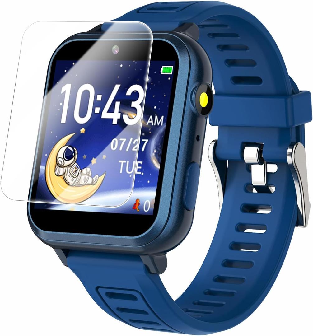 Smart Watch for Kids with 24 Puzzle Games, HD Touch Screen, Camera, Music Player, Pedometer, Alarm Clock, Calculator, Flashlight - 12/24hr Kids Watches Gift for 4-12 Year Old Boys