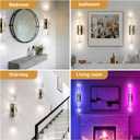 Crystal Battery Operated Wall Sconce, Black and Gold Rechargeable Wireless Wall Light Fixtures with Remote Control, 3CCT and 12 RGB Dimmable Wall Sconces Lamp for Bedroom Living Room Hallway, Black and Gold, 1-Light