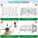 Driftalia 10x20 Pop up Canopy Tent with 6 Sidewalls, Outdoor Canopy with Windows & Roller Bag, Party Tent for Commercial Events, Weddings, Camping - White