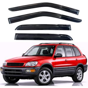 KPY Rain Guards Fit for 1996-2000 Toyota RAV4 (4-Door), Out-Channel Window Visors Vent Wind Deflectors 4PC, Car Accessories for 96-00 RAV4 (4-Door)