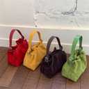 Women Vintage Suede Handbag Small Tote Bag Drawstring Bucket Bag Faux Suede Crossbody Bag Everyday Shoulder Bag Winter Purse