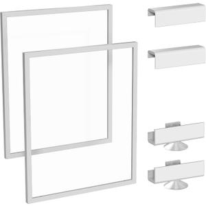 Clear Acrylic Dog Play Pen Indoor Pet Enclosure for Small Dogs & Cats, Outdoor Use with Door, Easy Assemble & Cleaning (White, 24 Inch-H, 2Panel)