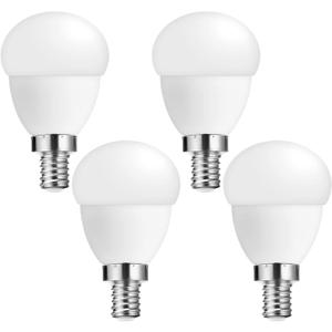 E14 G14 5W LED Light Bulb 50W Equivalent G14 LED Bulbs Daylight White 6000K E14 Candelabra Base Light Bulb 750LM for Ceiling Fan Home Lighting, 4 Pack