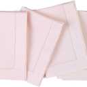 Solino Home Pink Napkins Set of 4 - Cotton Linen Hemstitch Dinner Napkins Cloth 20 x 20 Inch for Mothers Day, Spring, Summer - Handcrafted and Machine Washable