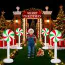 4 Pcs Christmas Inflatables Candy Outdoor Decorations 4 FT Christmas Candy Inflatable Column Blow up Decoration for Winter Xmas Lawn Yard Garden Home Decor (Red, White, Green)