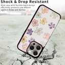 UEEBAI Wallet Case for iPhone 15 Pro Max with Card Holders, PU Leather Cover Kickstand RFID Blocking Double Magnetic Clasp Rilievo Flower Shockproof Flip Case for Women Girls - White Daisy