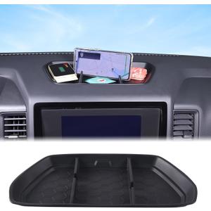 Aunginsy Center Console Dash Organizer Compatible with Nissan Frontier 2022 2023 2024, Pickup Dashboard Table Tray Storage Box Dash Phone Holder Container Insert Box Anti-Slid Soft TPE Accessories