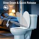 Toilet Seat with Soft Close, Fits All Standard Elongated Toilets