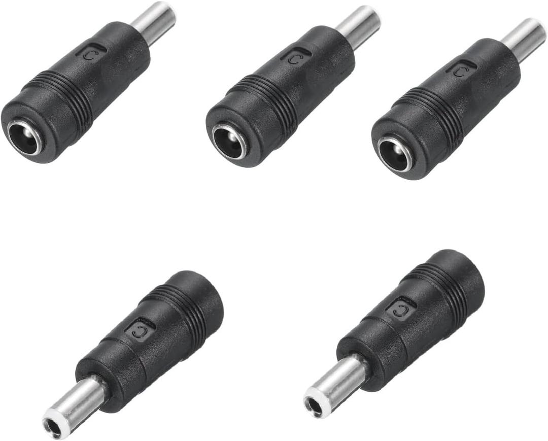 5 Pack DC Power Adapter 5.5x2.1mm Female to 5.5x2.5mm Male Converter, Barrel Plug Connector for Laptop Router LED Power Supply