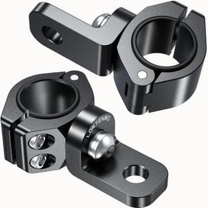LOKTENWO 2PCS 360Adjustable ATV Whip Light Mount, Heavy Duty CNC Light Bar Mounting Bracket for Motorcycle Golf Cart Universal 0.875''/1''/1.125''/1.26 Roll Cage