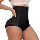 Larrycard Shapewear Tummy Control Panties High Waist Body Shaper Underwear Stylish Stripe Lace Panty (Small)