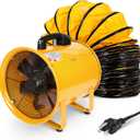 neverest 12-Inch Industrial Blower Fan, High-Powered 2400 CFM Portable Blower/Exhaust Fan with 32ft Flexible Hose, 7ft Cable/Plug, Heavy-Duty Exhaust Fan for Construction, Workshops