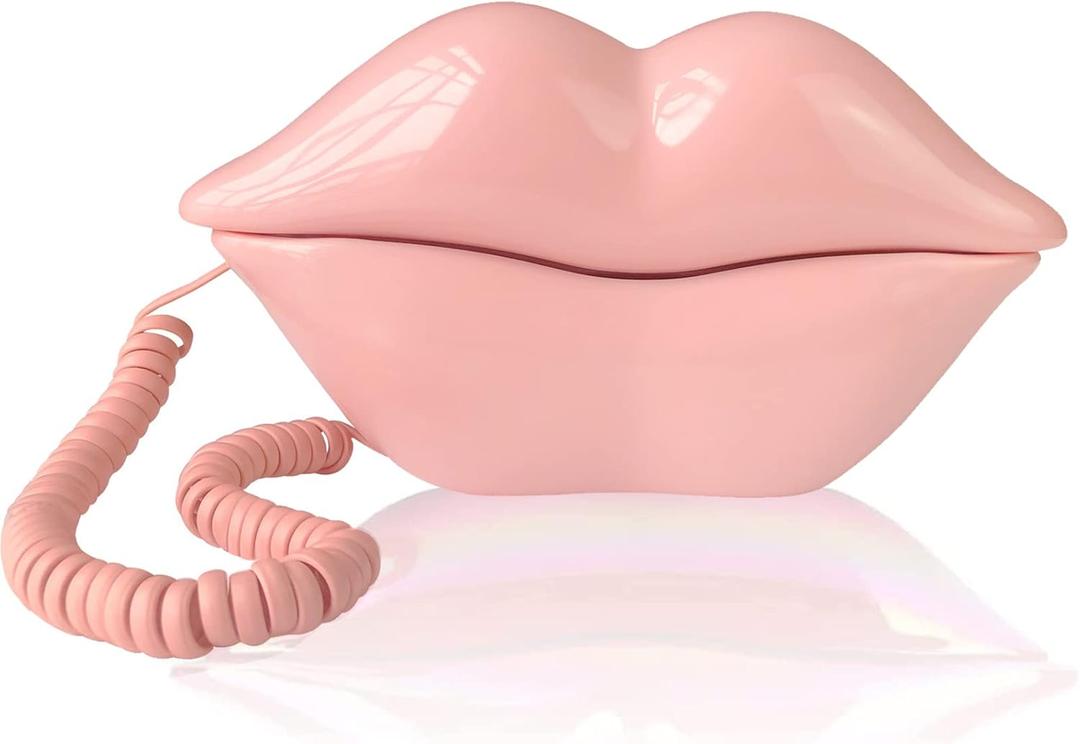 Landline Phones for Home, TelPal Corded Lip Phone, Retro Desktop Home Phone, Analog Novelty Mouth Telephone for House/Office/Hotel/Shops/Party/Business Promotions