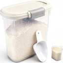 Large Rice Storage Container 20 Lbs - Tall Flour Container with Scoop + Cup - Slim Dry Food Storage Bin for Cereal, Sugar, Beans, Pet Dog Cat Food Container - Kitchen and Pantry Storage Organization