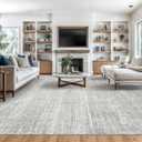Valenrug Washable Rugs - Stain Resistant Area Rugs 9x12 Living Room, Non Slip Backing Printed Rugs for Bedroom, Folable Machine Washable Area Rug (Grey, 9'x12')