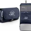 Hanging toiletry bag for men - large functional hanging travel toiletry bag with detachable wet/dry compartments. mens hanging toiletry travel bag (dark blue)