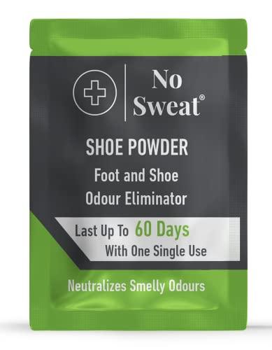 No Sweat Foot And Shoe Odour Eliminator Powder - Lasts Up To 60 With One Single Use - Salty Structure - No Need Mix With Water - Neutralizes Smelly Odours - No Mess -3 Sachets
