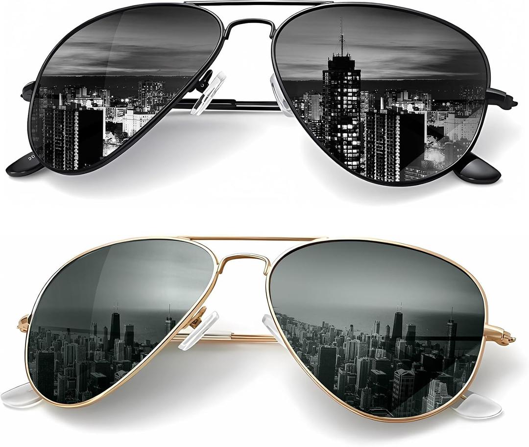 KALIYADI Classic Aviator Sunglasses for Men Women Driving Sun glasses Polarized Lens UV Blocking