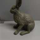 DiliComing Grey Resin Rabbit Garden Statue - Large Garden Statues Statues for Home Decor Yard Decor Garden Statues for Outside Balcony Bunny Decor for Garden Gifts 9  5  12 Inch
