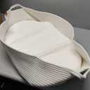 Baby Changing Basket for Baby Dresser, Moses Basket for Babies, Cotton Rope Diaper Changing Basket, Unisex Baby Moses Basket, Foam Diaper Changing Pad for Dresser, Changing Table Topper for Dresser (Silky White)