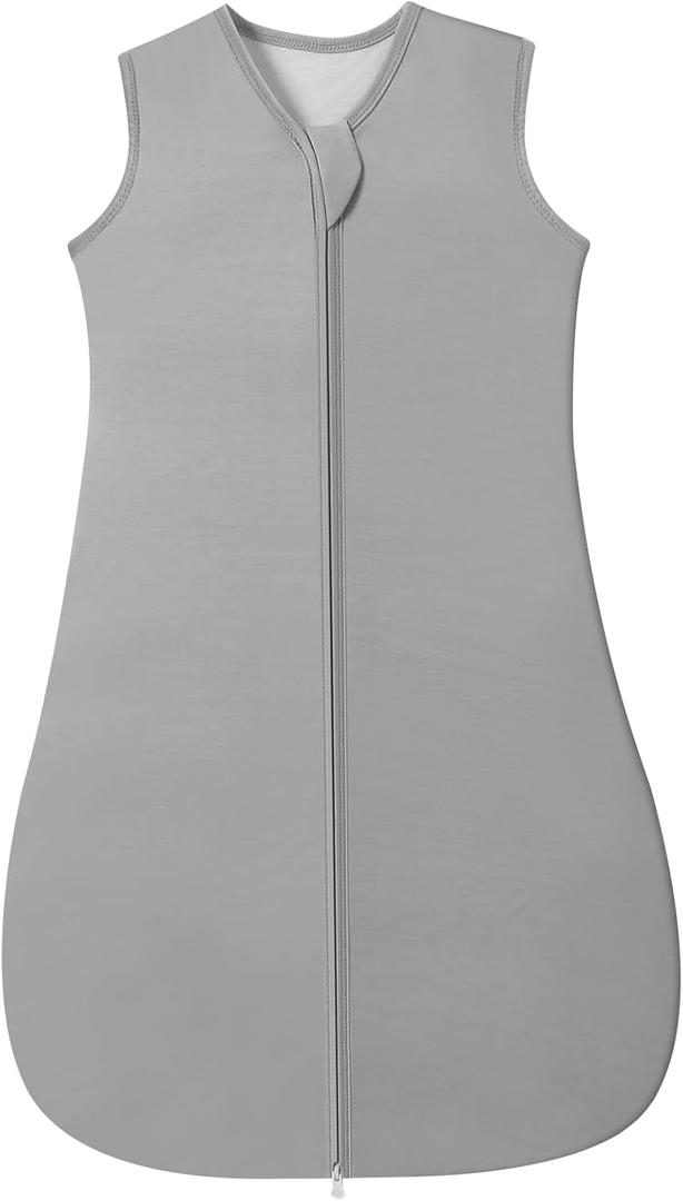 HOMEAL Sleep Sack Sleep Sack 1.0 Tog, Rayon Bamboo Baby Sleep Sack, 2 Way Zippers Baby Soft Wearable Blanket (Grey), 12-18 M