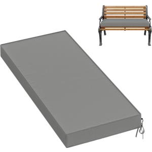 Outdoor Bench Cushion Waterproof Bench Pad,42×18 Inch,Light Grey, 42'' x 18'' x 3.5''
