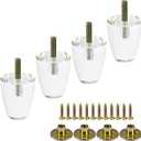 Mcredy 3" Acrylic Furniture Legs Sofa Furniture Legs Clear Couch Replacement Legs with Mounting Hardware Pack of 4,Type-3