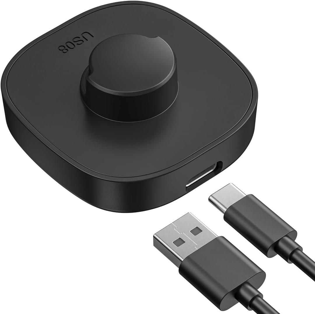 Smart Ring Charging Size 8, Compatible with Oura Ring Gen3 Charger, Fast Charging Dock and USB-C Cable, Charger for Smart Ring (Black)