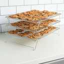 Tebery 304 Grade Stainless Steel Baking Rack 3-Tier Stackable Cooling Rack Set for Baking Cooking Grilling - 16.5" x 12"