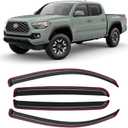 in-Channel Window Rain Guards for 2016-2023 Toyota Tacoma Double Cab/Crew Cab, Window Visor Guard Vent Wind Shade Deflector Rain Shield Protector Sun Visor,Outside-Mount, 4 Pieces, 4 Full-Size Door