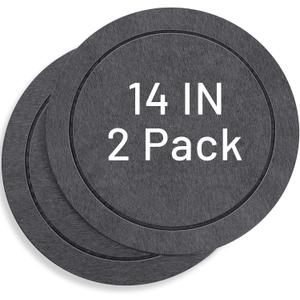 MUDEELA Diatomaceous Earth Plant Saucers for Indoor & Outdoor, 2 Pack of 14 Inches Round Plant Tray Plant Dish Pant Plate to Catch Water for Flower and Plant Pot, Instant Drying Stone Drainage Tray