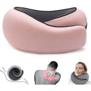 Outney Travel Pillow for Airplanes 2024 Veritable Chin Support Travel Neck Pillow 100% Pure Memory Foam Full Neck Surround Pillows for Traveling Flight Sleeping Portable Travel Essentials (Pink)