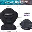 Kayak Seat, Universal Adjustable Kayak Seat with Back Support, Kayak Replacement Seat, Detachable Paddle Board Seat Fishing Boat Seat for Kayaking, Sup and Canoe