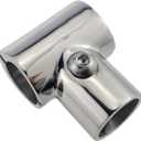 NRC&XRC Heavy Duty 316 SS Polished Boat Hand Rail Fitting- 90 Degree T/Tee Hinged/Split for 7/8" OR 1 INCHTube, 2 Pack