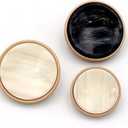 5 Pcs Round Metal Buttons Vintage Decorative Buttons for Craft Embellishments(White-2,18mm)