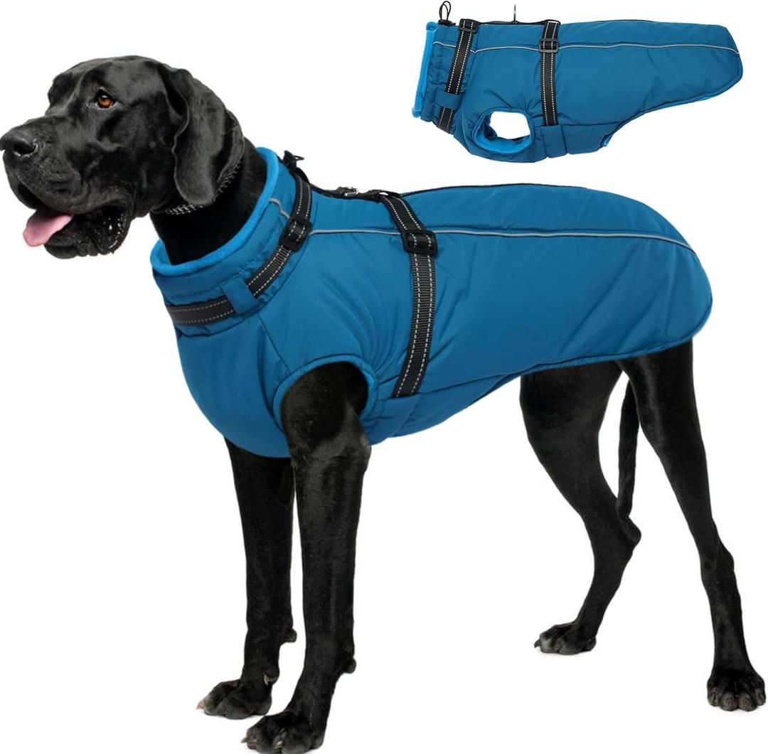 Lelepey  Dog Coat, Dog Winter Jacket, Fullbody Dogs Winter Coat Snowsuit, Waterproof Pet Puffer Jacket Snow Suit with Legs, Pet Fleece Vest, Cold Weather Coats for Dogs XXL