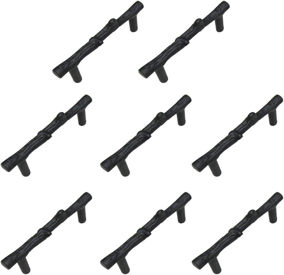 8PCS 3inch Hole Center Tree Branch Black,Dresser Handles Modern Alloy Cabinet Handles Drawer Pulls Leaf Handle,Modern Style