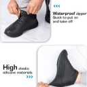 Zbyoujer Waterproof Rain Shoe Covers, Silicone Overshoes with Zipper Non-slip Galoshes for Men and Women, Size: L(Women 7.5-10.5,Men 6.5-9)
