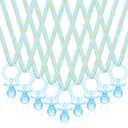 Geiserailie 36 Pcs Baby Shower Pacifiers Necklace Boy Blue Acrylic Pacifiers Necklace Party Favors for Boys Chupones para Baby Shower Gender Reveal Party Decorations Table Scatter