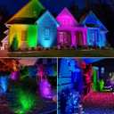 SUNVIE Spot Lights Outdoor 12W RGBW Color Changing Landscape Lights with Remote Control 120V RGB Landscape Lighting Waterproof Outdoor Spotlights for Yard Garden Patio Lawn Decorative, 4 Pack